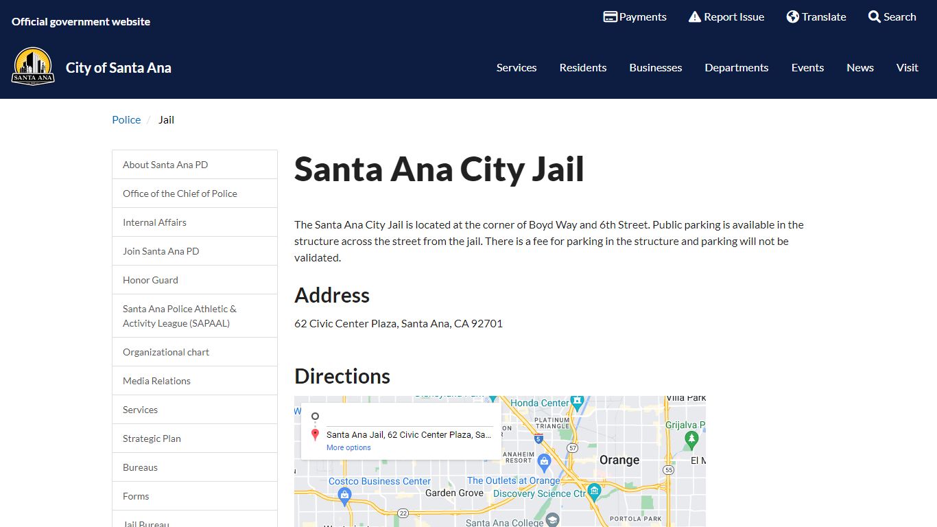 Santa Ana City Jail - City of Santa Ana